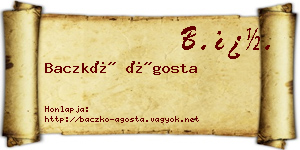 Baczkó Ágosta névjegykártya